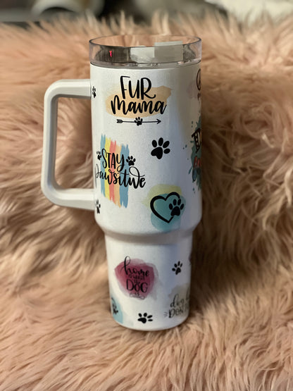40oz Shimmer Tumbler w/ Handle Dog Mom