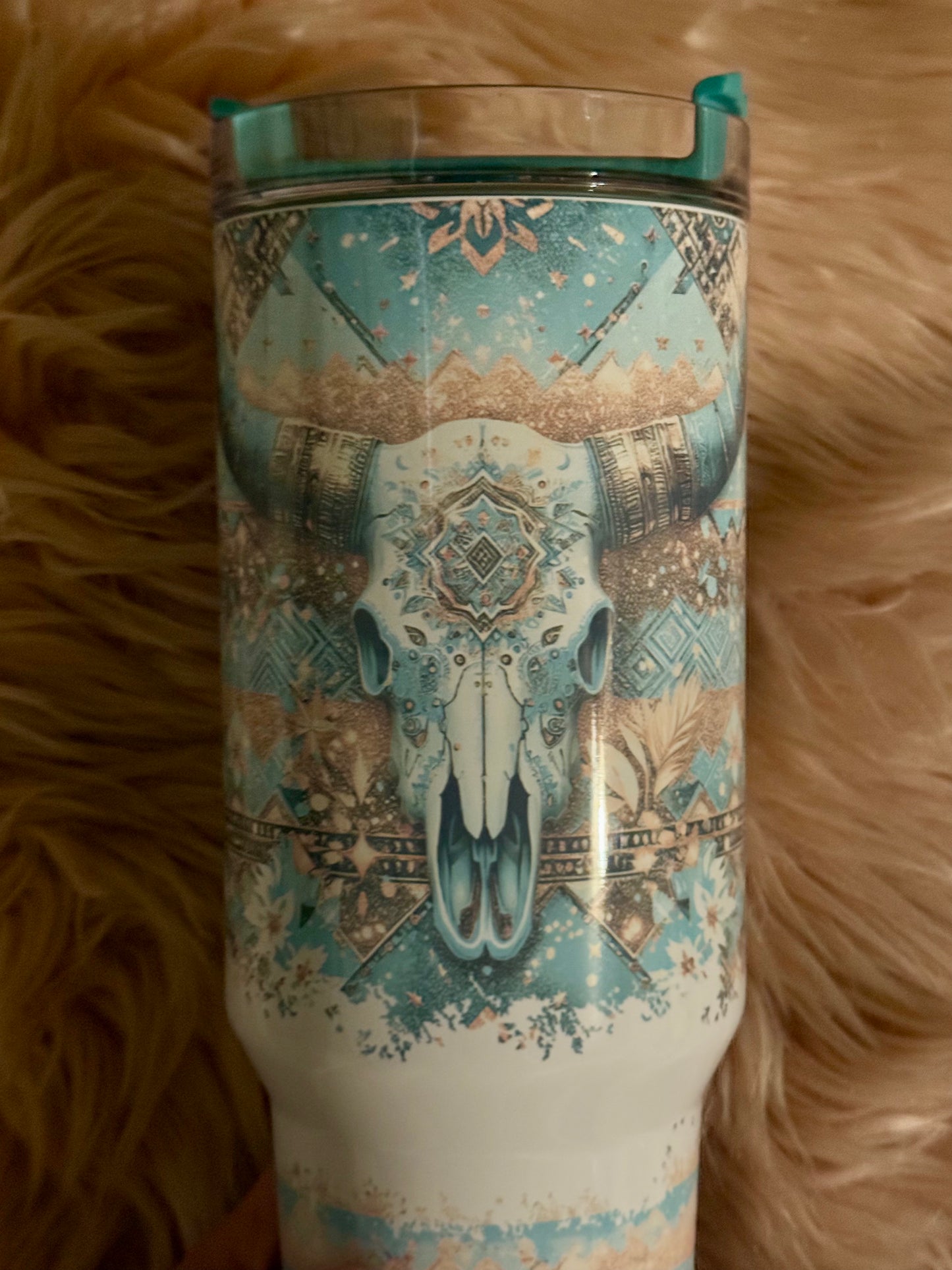 40oz Boho Bull Skull