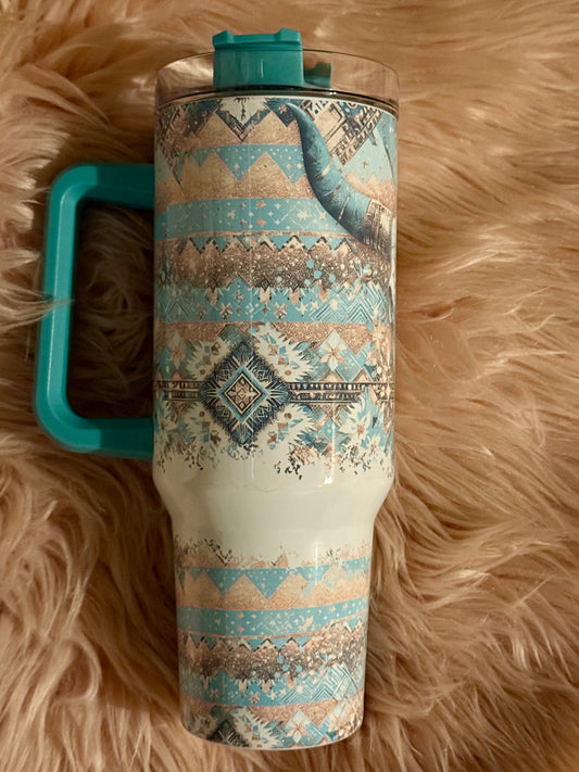 40oz Boho Bull Skull