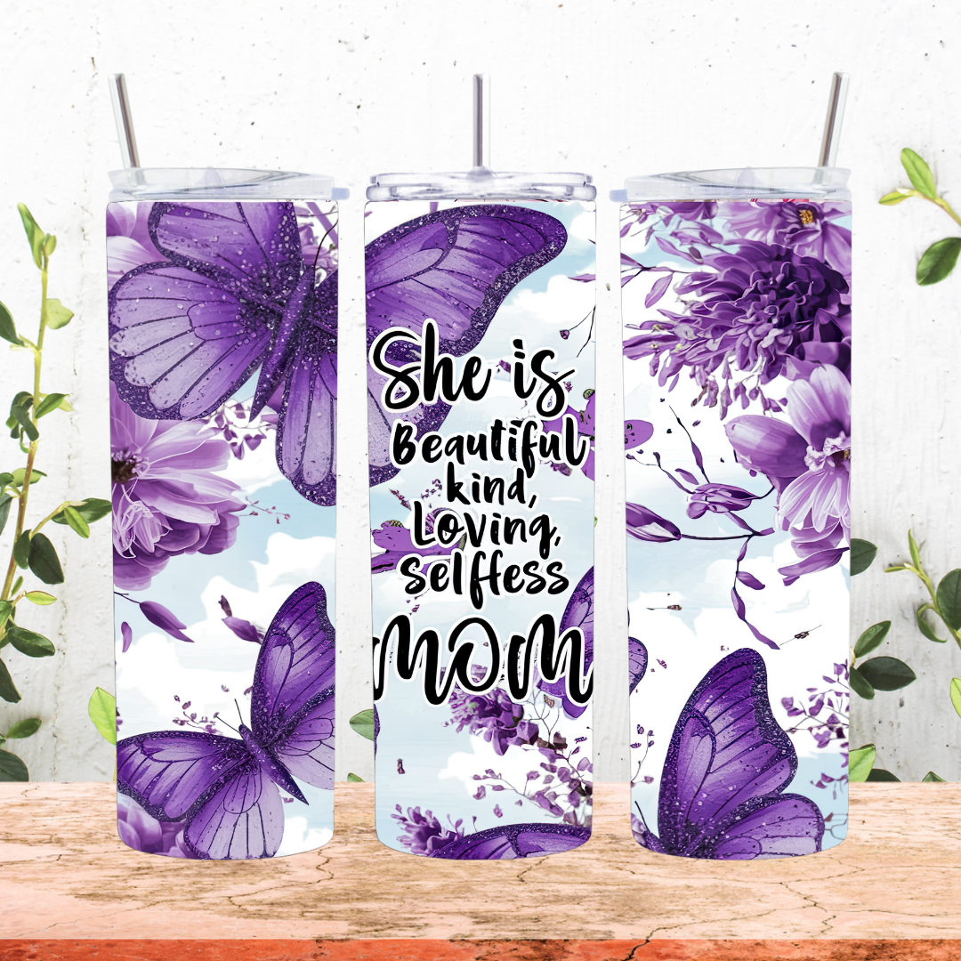 She is Mom Tumbler Purple