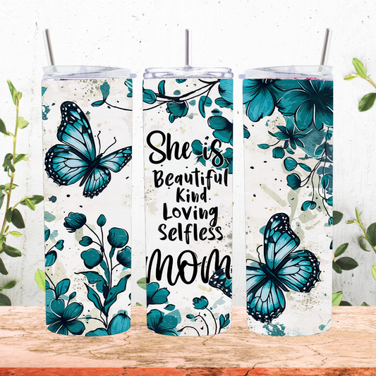 She is Mom Tumbler Teal