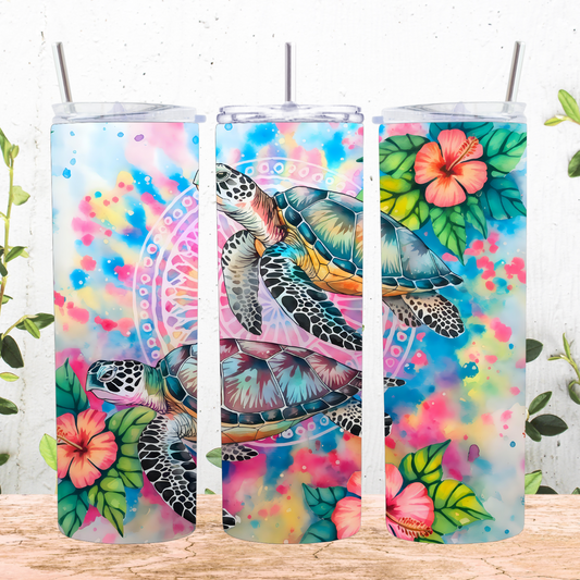 Sea Turtle Water Color Tumbler
