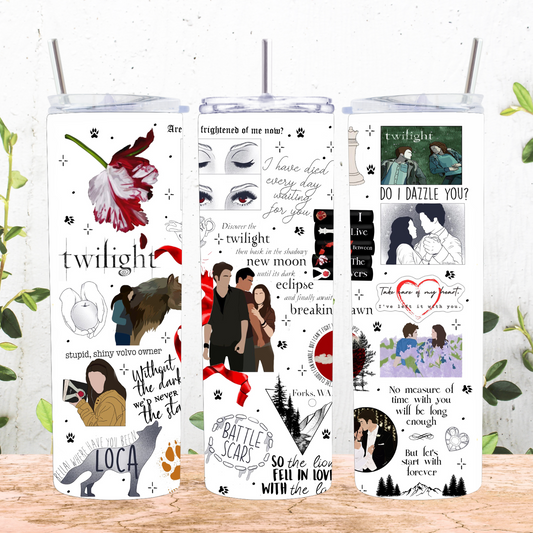 Twilight Mash Up Tumbler - White