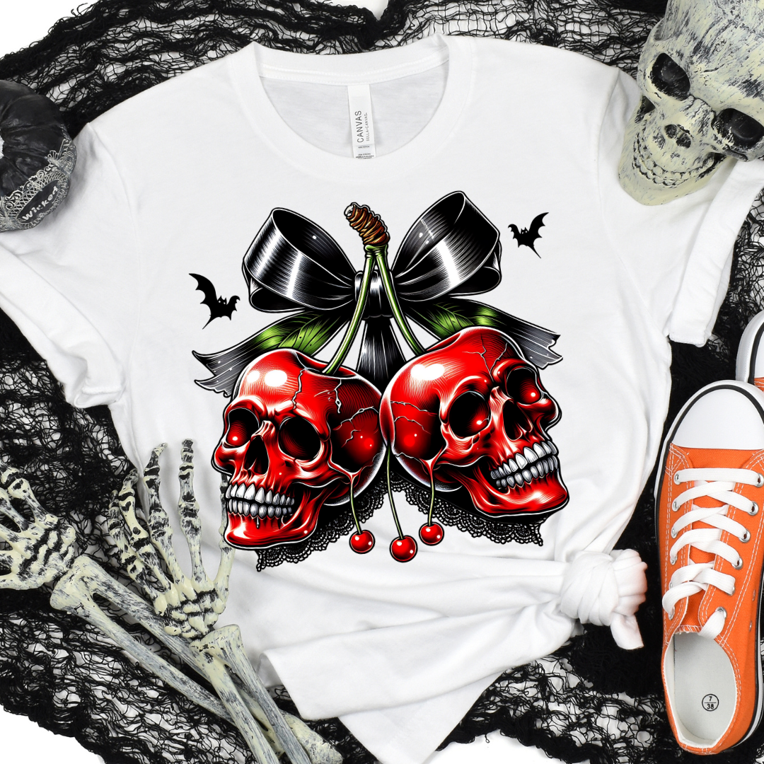Adult Size Skull Cherries T-Shirt