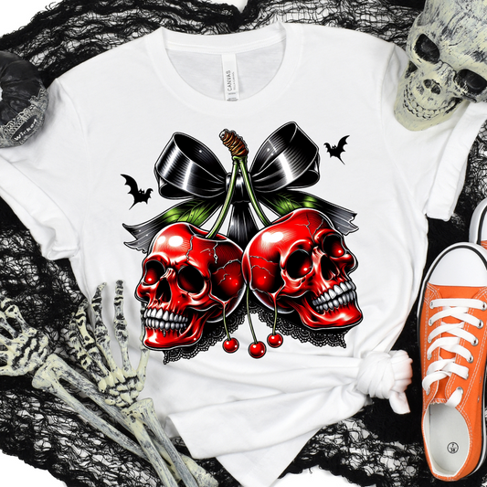 Adult Size Skull Cherries T-Shirt